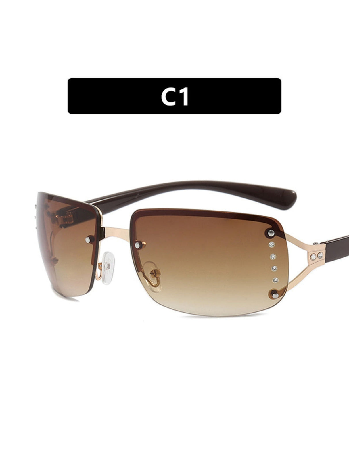 Lunettes de soleil sans monture personnalisées incrustées de strass