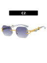 Metal Frameless Polygonal Sunglasses