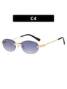 Oval Retro Frameless Sunglasses