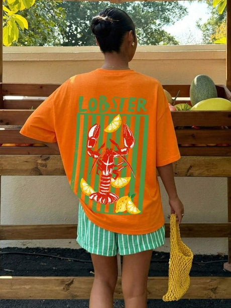Casual And Versatile 3D Letter Pattern T-shirt