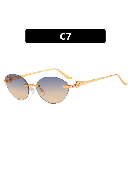 Frameless Oval Sunglasses
