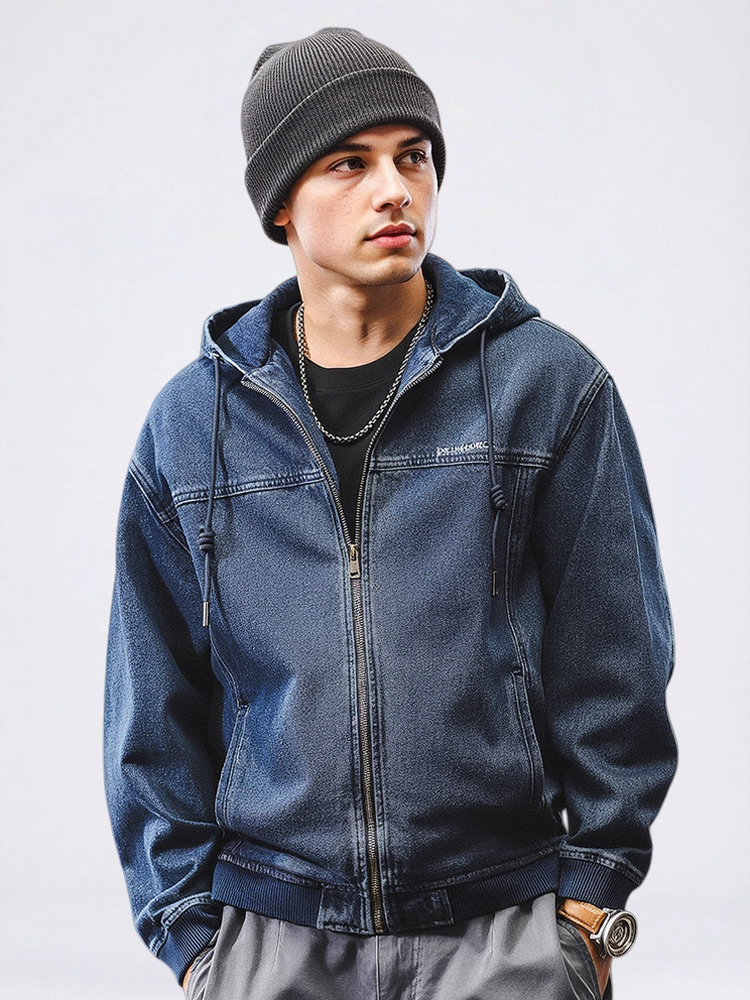 Retro Denim Washed Plush Denim Jacket