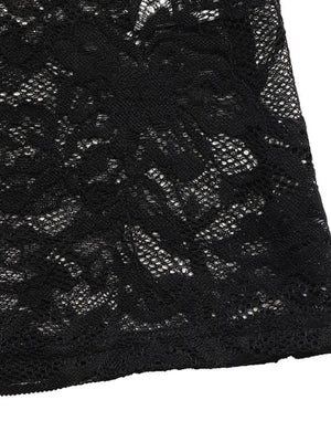 Lace Splicing Color-blocked Collar Slim-fit Hip-hugging Maxi Dresses