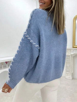 Chain Link 3D Effect Contrasting colors Sweaters