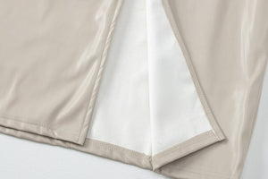 Slit Solid Color High Waist Simple Leather Slim Fit Midi Skirt