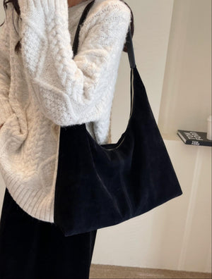 Sac bandoulière en daim polyvalent pour les trajets quotidiens et grande capacité