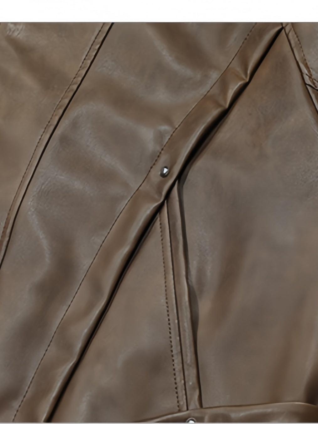 Retro Locomotive Cleanfit Deconstruction Splicing Leather Jacket