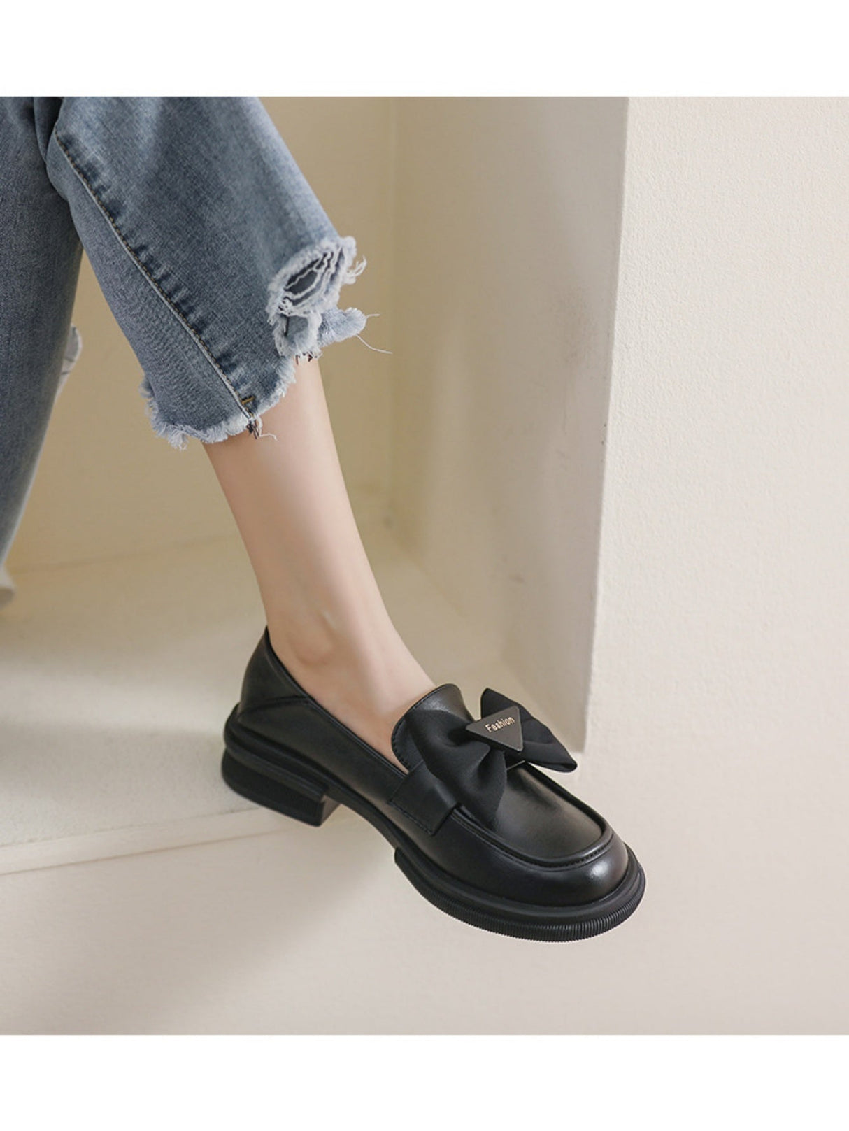 Liber Spring and Autumn Bowknot Women's Loafers