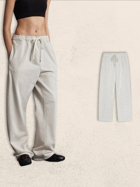 Half Zipper Stand Collar Rough Edge Splicing Sweatshirts&Hoodies Straight-leg Trousers Set