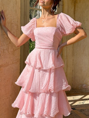 Liber Summer Women's Backless Mesh Maxi Dresses