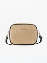 Holiday Straw Woven Oval Crossbody Bag