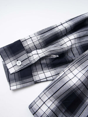 Liber Autumn Neutral wear Embroidery Plaid Shirts