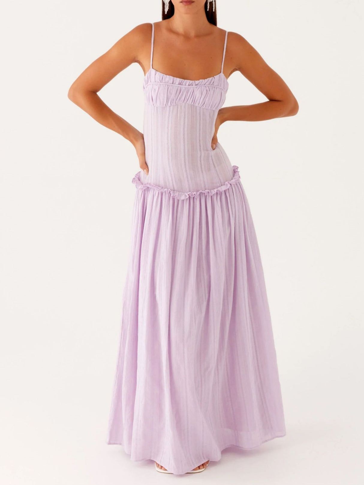 Ruffled Edges Camisoles Sweet Maxi Dresses