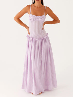 Ruffled Edges Camisoles Sweet Maxi Dresses
