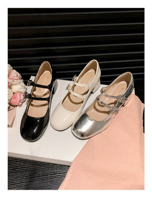Liber Spring and Autumn Metal Women's Mary Jane Shoes