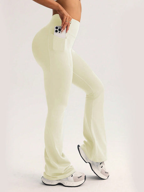 High-waisted Hip Lift Exercise And Fitness Yoga Flared Trousers