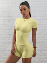Short Sleeves And Shorts Slim-fit Exercise And Fitness Yoga 2-piece Sets