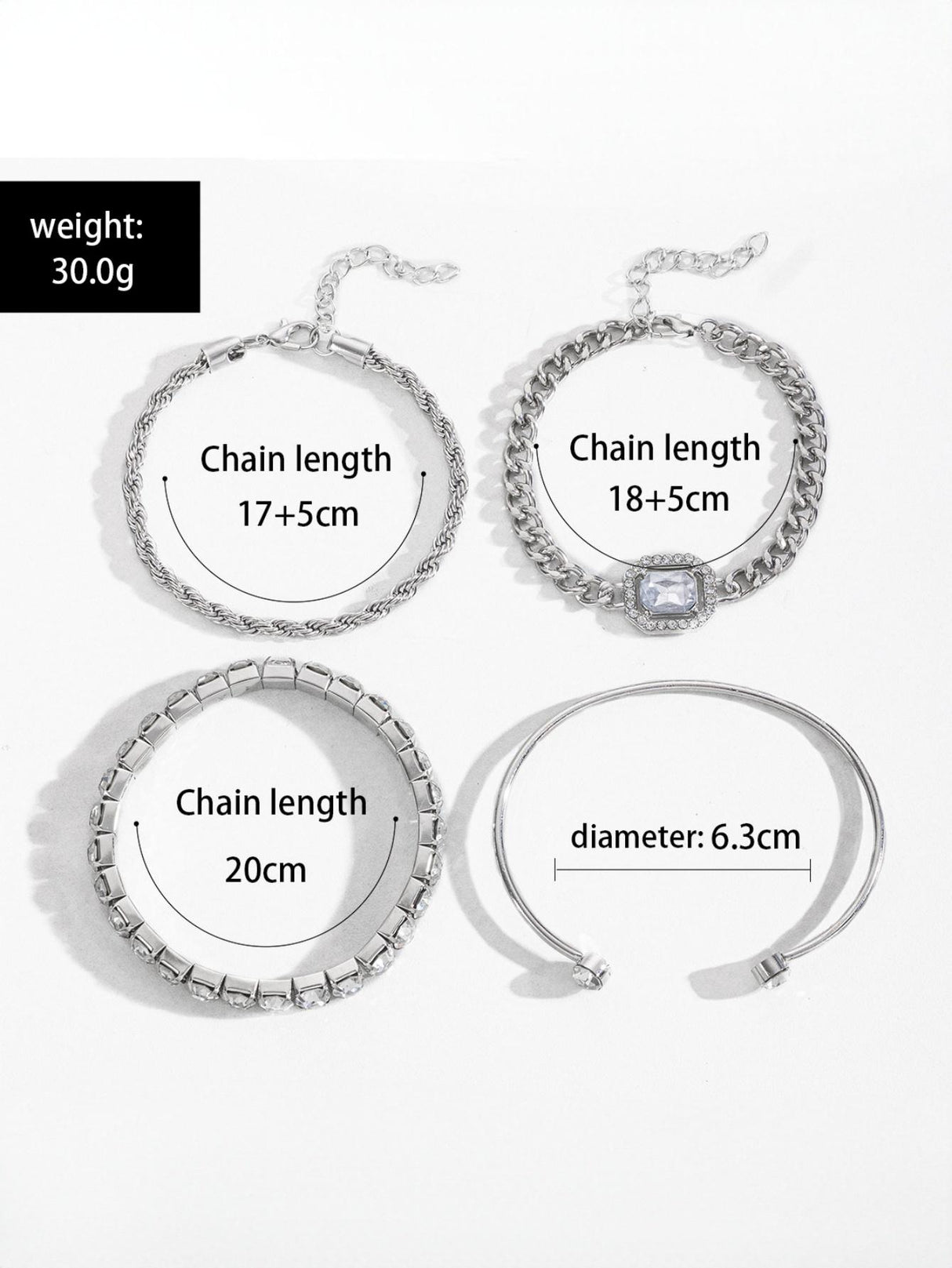 Diamond-encrusted Bracelet Set