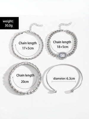 Diamond-encrusted Bracelet Set