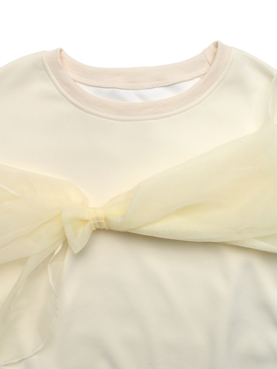 Bow Solid Color Sweaters