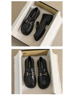 Liber Spring and Autumn Thick-soled Metal Buckle Women's Loafers