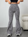 Leopard Print Abdominal Tightening And Buttock Lifting Flared Pants Fitness Exercise Pants