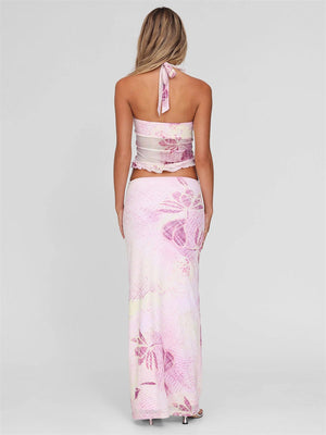 Liber Summer Women's Ruffle Plants and Flowers 2-piece Sets