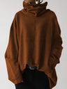 Hood Turtleneck Batwing Sleeves Loose Sweatshirts