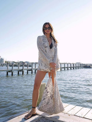 Printed Vacation V-neck Shirt Shorts Set 2-piece Sets