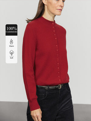 100% Cashmere Turtleneck Cardigan