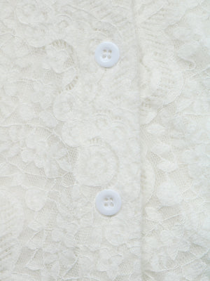 Lace Jacquard Buttons Solid Color Blouse&Shirts