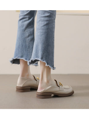 Liber Spring and Autumn Thick-soled Metal Buckle Women's Loafers