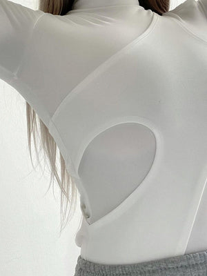 Liber Autumn Women's Splicing Solid Color Bodysuit