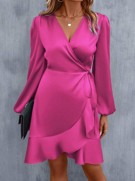 Satin Waist Low-cut Mini&Short Dresses