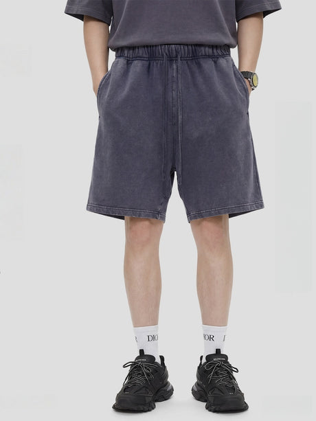 Leisure Washing Water Fade Loose-fit Five Points Shorts
