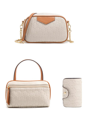 Trendy Embossed Tote Bag 4-Piece Set