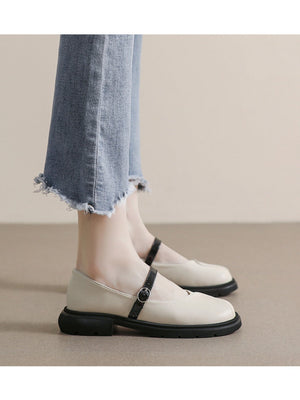 Liber Spring and Autumn Colorblock Women's Mary Jane Shoes