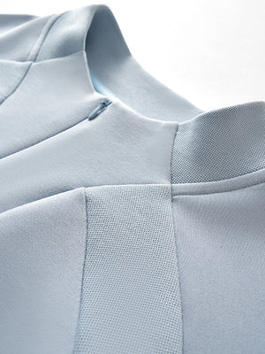 Lycra Pearl Stretch Half Zipper Comfort Keep Warm Sweatshirts&Hoodies