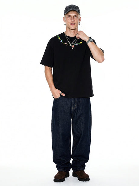 Retro Floral Embroidery T-shirts