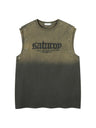 Letter Embroidery Loose-fit Personality Tank Tops