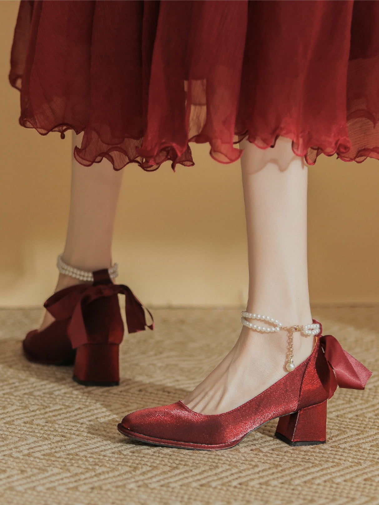 Bow-tie Satin High Heels