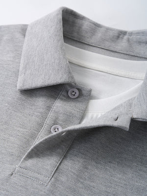 Layered-look Patchwork Business Polo Shirt