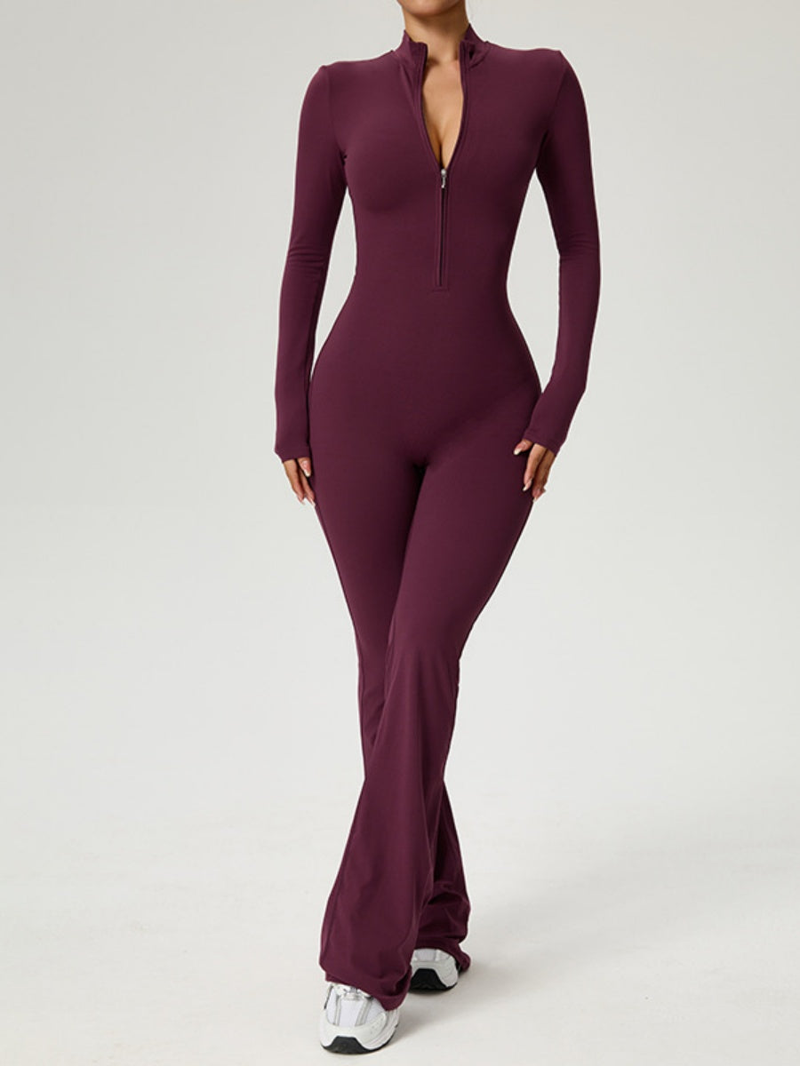 Zipper Long Sleeve Yoga High Strength Fitness All-in-one Tight Fit Bodysuit