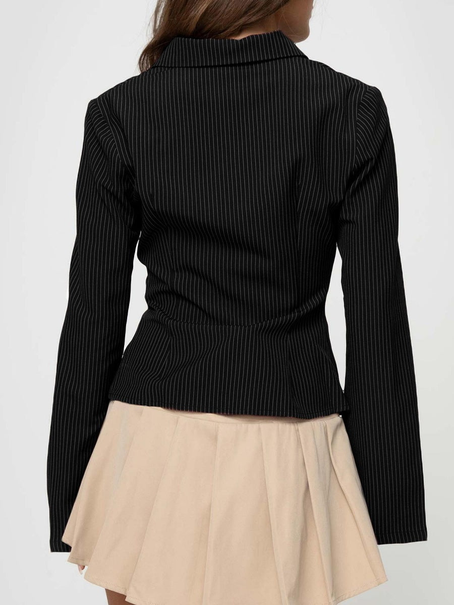 Long Sleeve Buttons Stripes Shirts