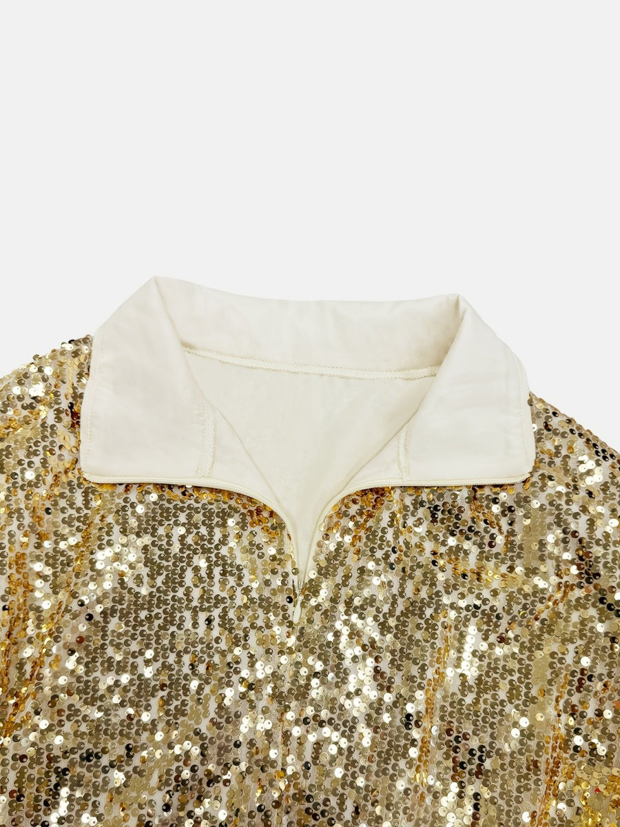 Sequins Shirts Jacket Wide Leg Set 2-piece Sets