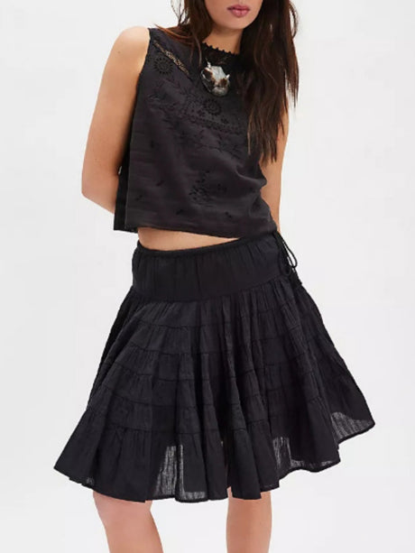 Multi-story Straps Sweet Short Skirt