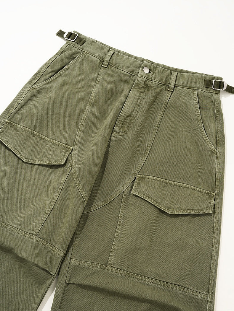 Liber Autumn Neutral wear Solid Color Cargo Trousers