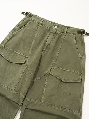 Liber Autumn Neutral wear Solid Color Cargo Trousers