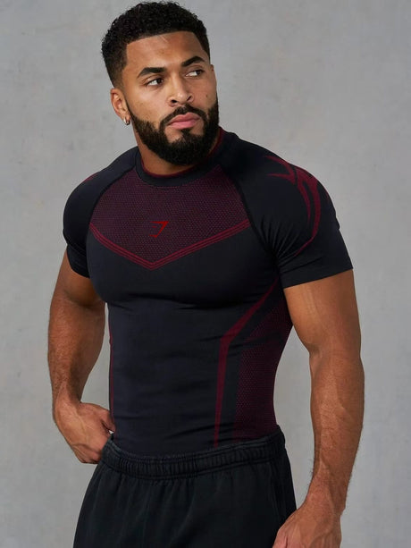 GYMSHARK Tight Fitness Quick-drying T-shirts