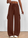 Elastic Waistband Lace Up Pocket Cargo Trousers